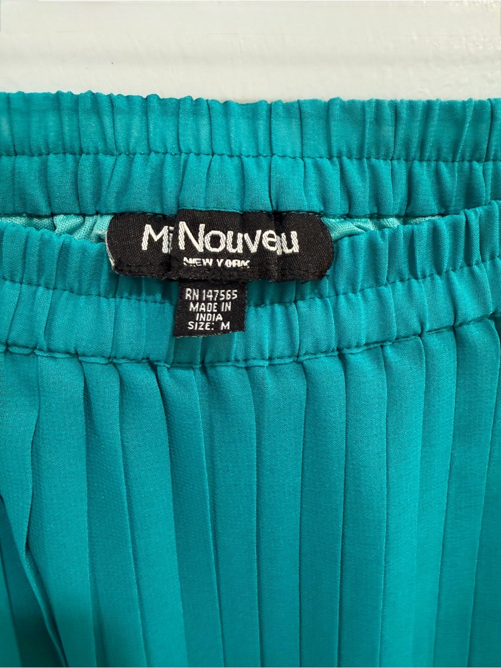 Mix Nouveau Y2K Teal Blue Ombre Knife Pleated Maxi Skirt Size M Vintage 2000s - Picture 5 of 11